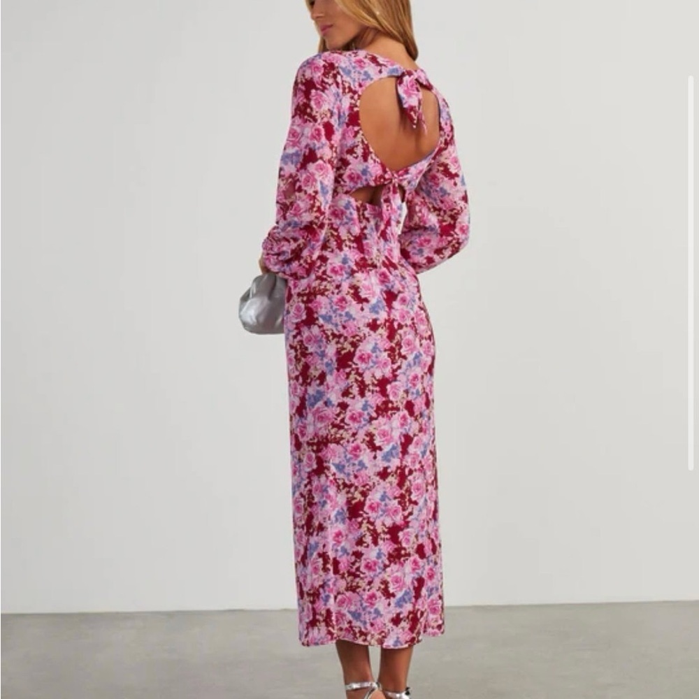 Lush Floral Maxi Dress in Pink and Red size medium - Picture 2 of 3